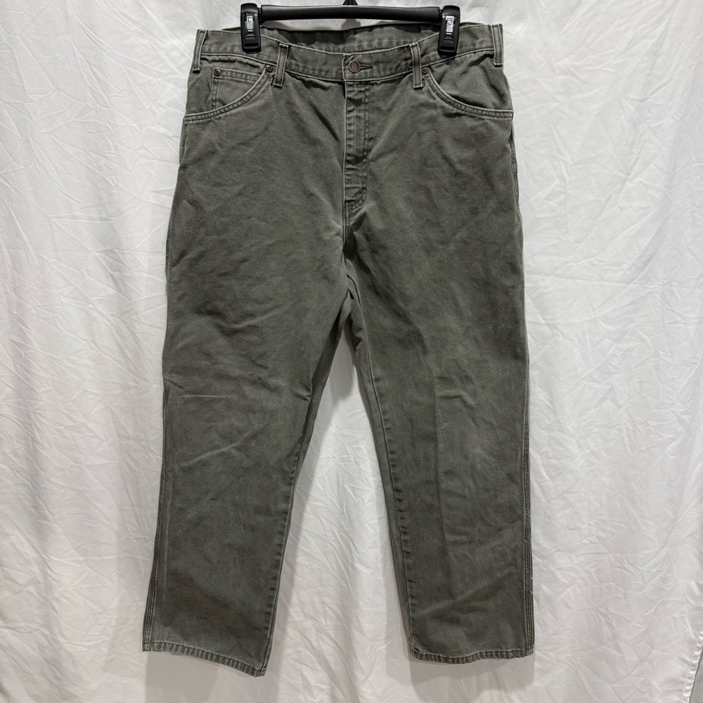 Dickies Carpenter Pants Workwear Olive 36x30 Vintage Utility Heavyweight Cotton‎
